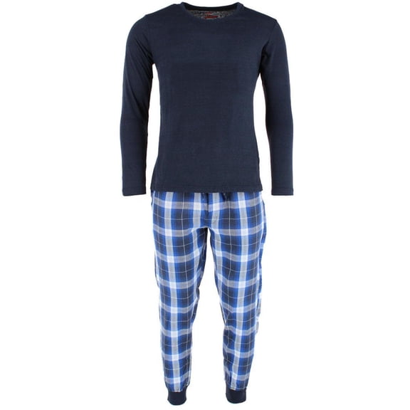 Ten West Apparel  Plaid Jogger and Crew Long Sleeve Pajama Set (Men)