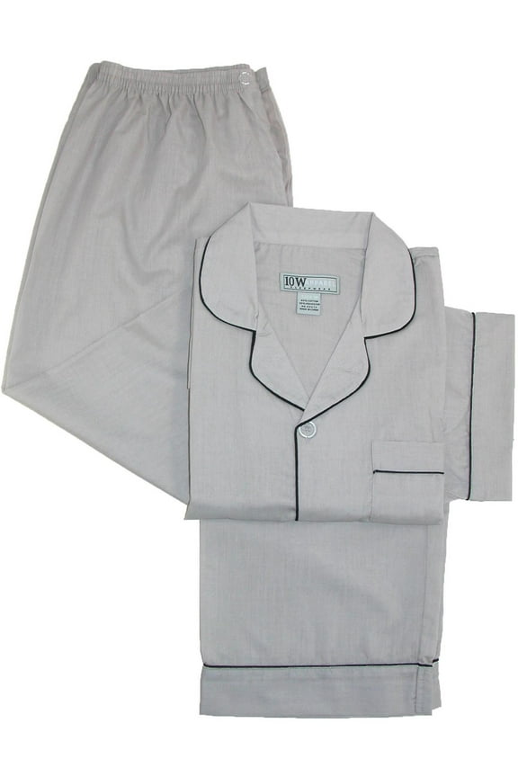 Short Sleeve Long Leg Solid Pajama Set (Men)