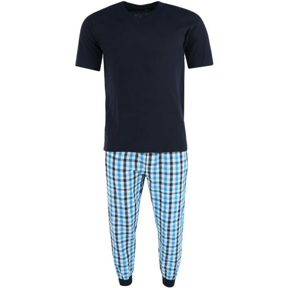 Ten West Apparel V-Neck Top With Plaid Jogger Lounge Set (Men)