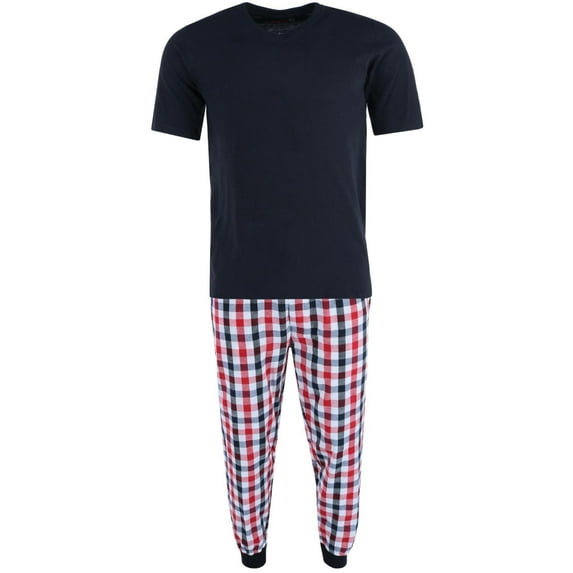 Ten West Apparel V-Neck Top With Plaid Jogger Lounge Set (Men)