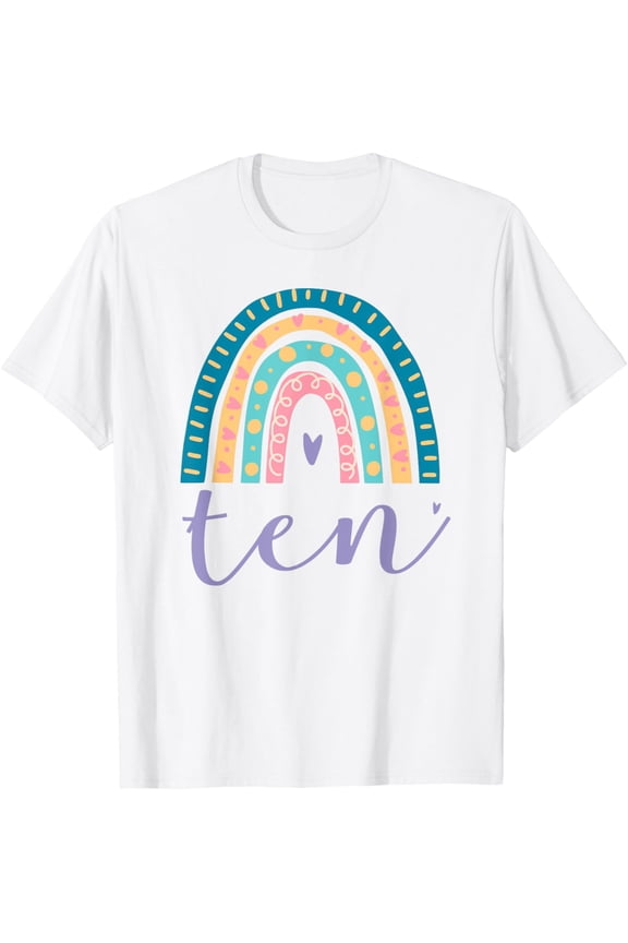 Ten Year Old Rainbow 10th Birthday Gifts For Girls 10 Bday T-Shirt mens t shirt,white,women,funny,misfits,men,journey