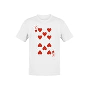 Ten of Hearts Playing Card Mens T-shirt