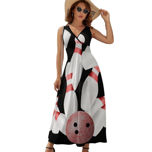 Ten-pin Bowling Strike Graphic Sleeveless Dress Summer Women Clothes Dress for Pregnant Women Dresses