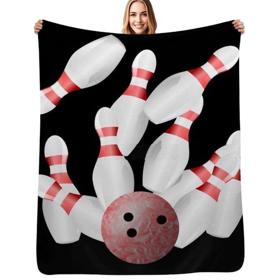 Ten-pin bowling strike Graphic Flannel Blanket Warm Soft Bedding Throws Winter Camping Chair Sofa Bed