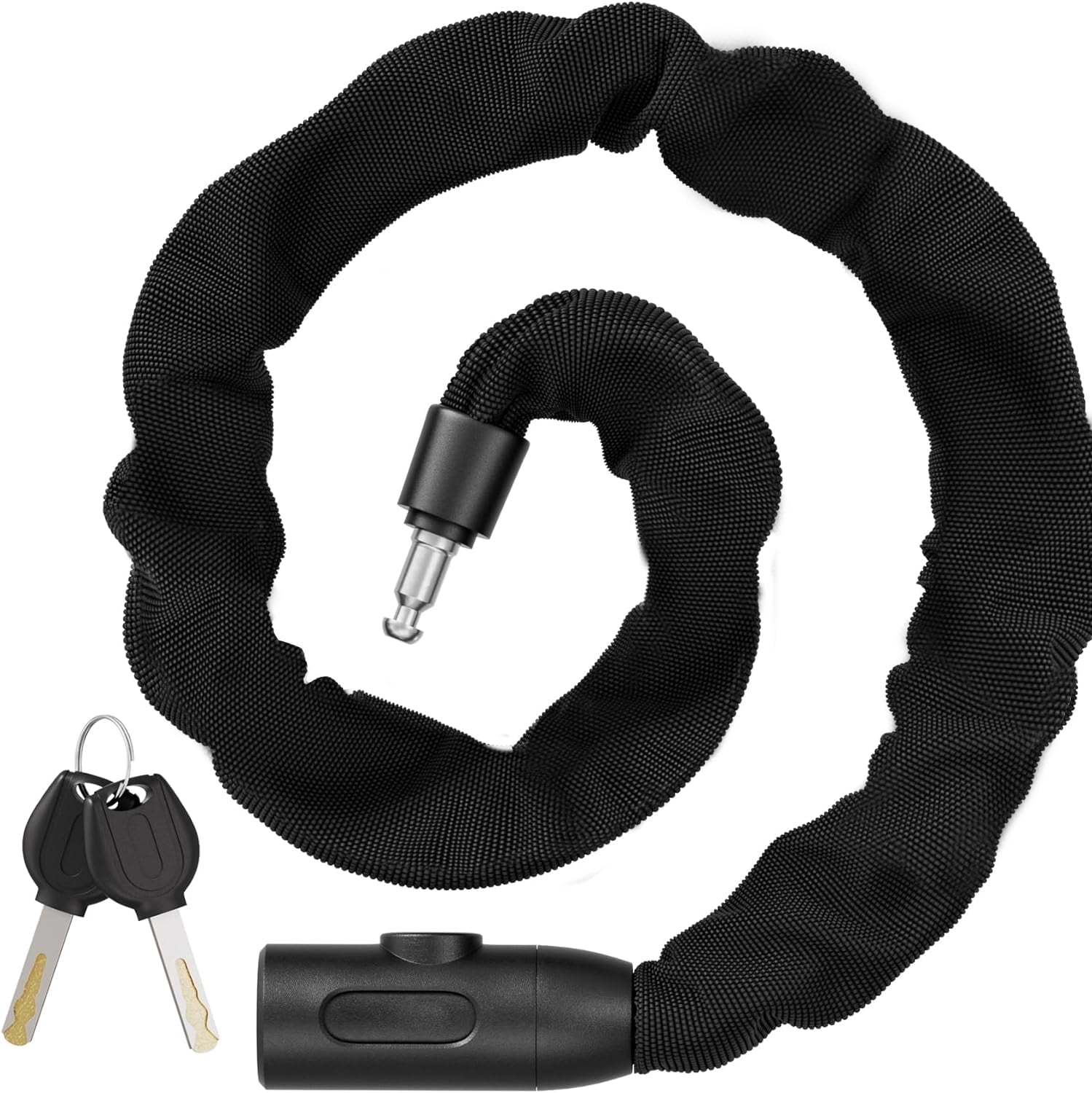 TenFans Heavy Duty Bicycle Lock Chain with Keys - 3 feet Anti-Theft Lock for Bikes, Motorcycles, Doors, Gates, Fences, Grills (6mm Thick)