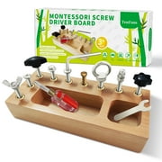 TenFans Montessori Toys for 3 4 5 Year Old, Montessori Screwdriver Board, Kids Wooden Toys, Fine Motor Skills Toys, Sensory Toys for Toddlers, Preschool Learning Toys for Toddler Travel