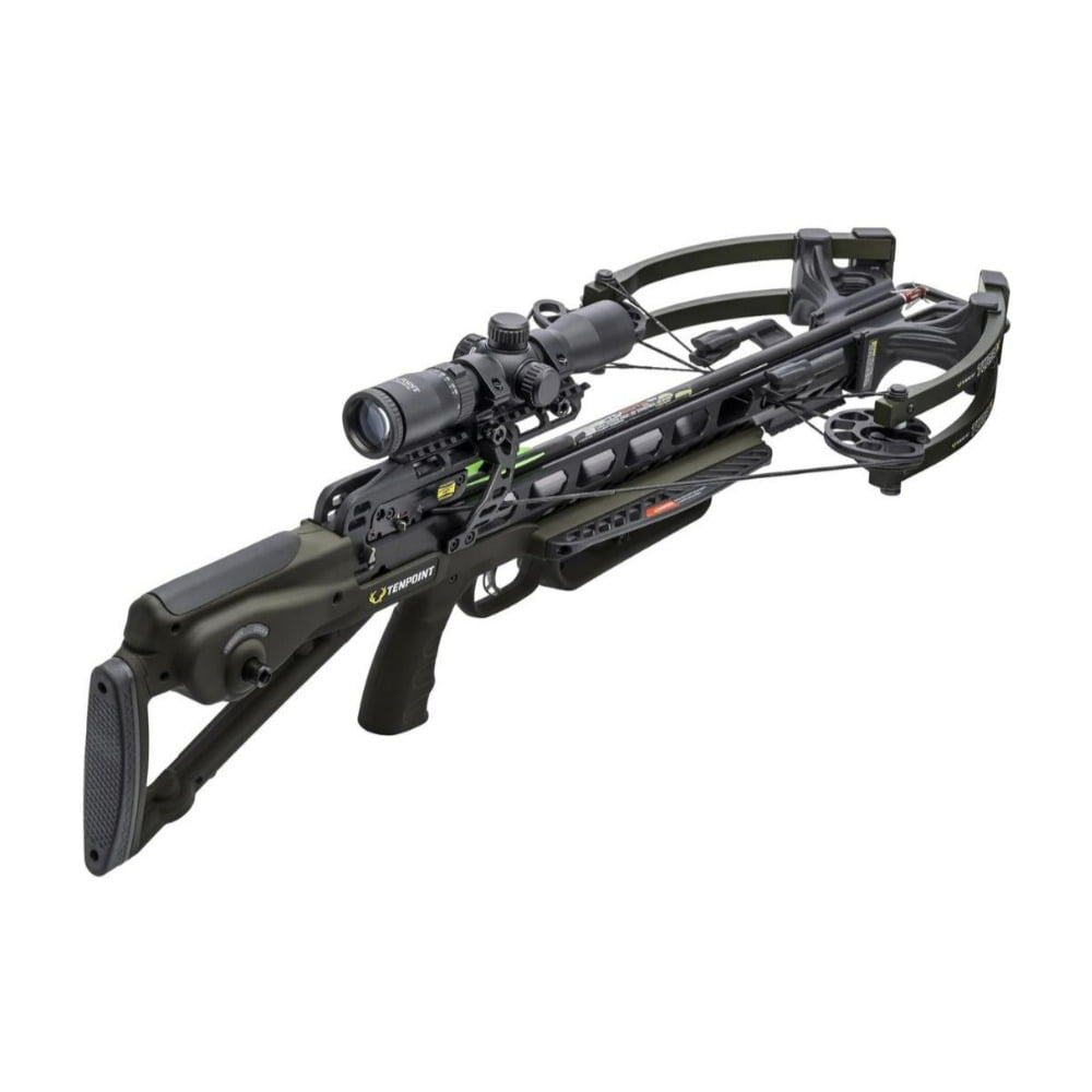 TenPoint Turbo X Fastest Lightest RangeMaster 100 Crossbow Scope with ACUslide System (Moss Green)