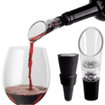 thumbnail image 1 of TenTen Labs Wine Aerator Pourer and Wine Stopper (2-pack) - Wine Saver - Wine Aerator and Re-corker - Gift Box Included (BLACK), 1 of 8