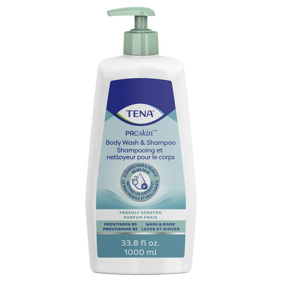 Tena Body Wash and Shampoo Scent Free 33.8 fl. oz, 1 Count