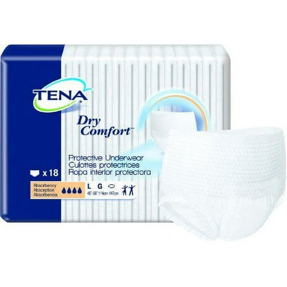 Tena Dry Comfort Pull On Incontinence Protective Underwear, Large, Moderate Absorbency (18 Count)