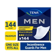 TENA Men Incontinence Guards for Men, Men's Pads, Bladder Control, Maximum Absorbency, 144 Count