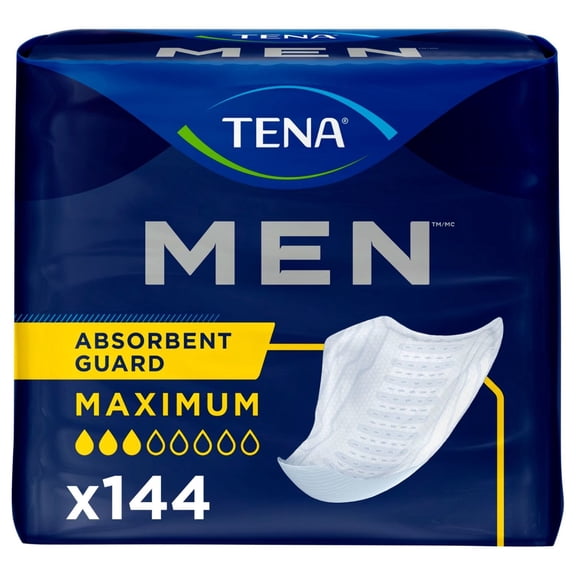 TENA Men Maximum Guards, Incontinence Pads for Men, 144 ct