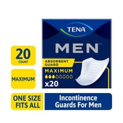TENA Incontinence Guards for Men, Maximum, 20 Count