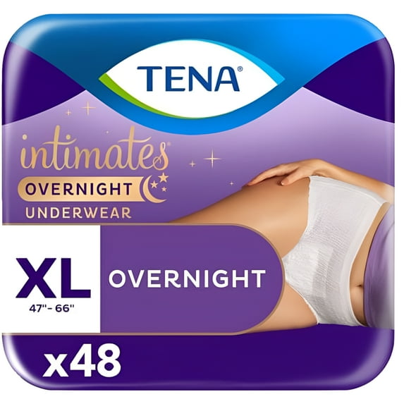 Tena Incontinence Underwear for Women, for Overnight, XLarge, 48 Count