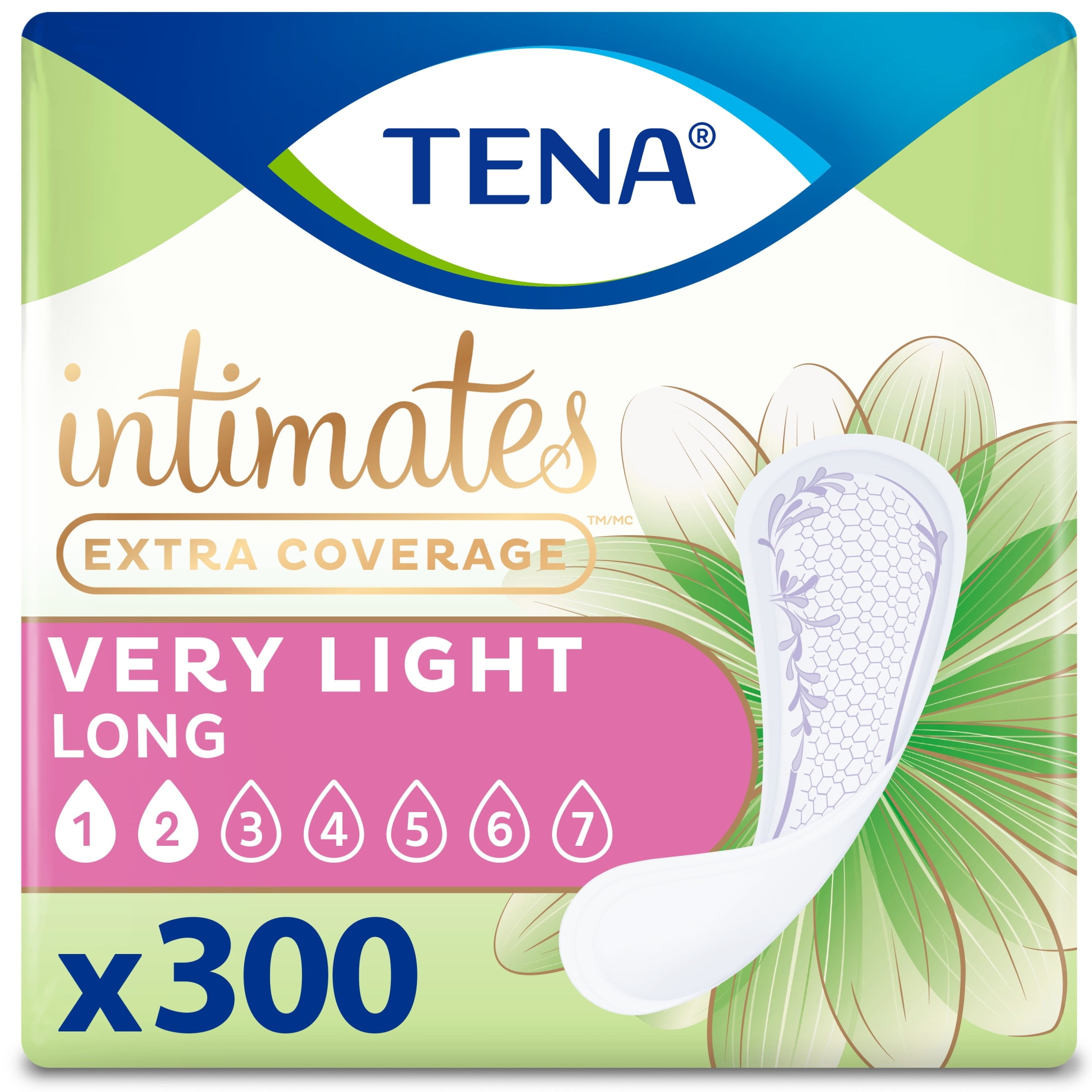 Tena Intimates Extra Coverage Very Light Bladder Leakage Liner, 300 ct