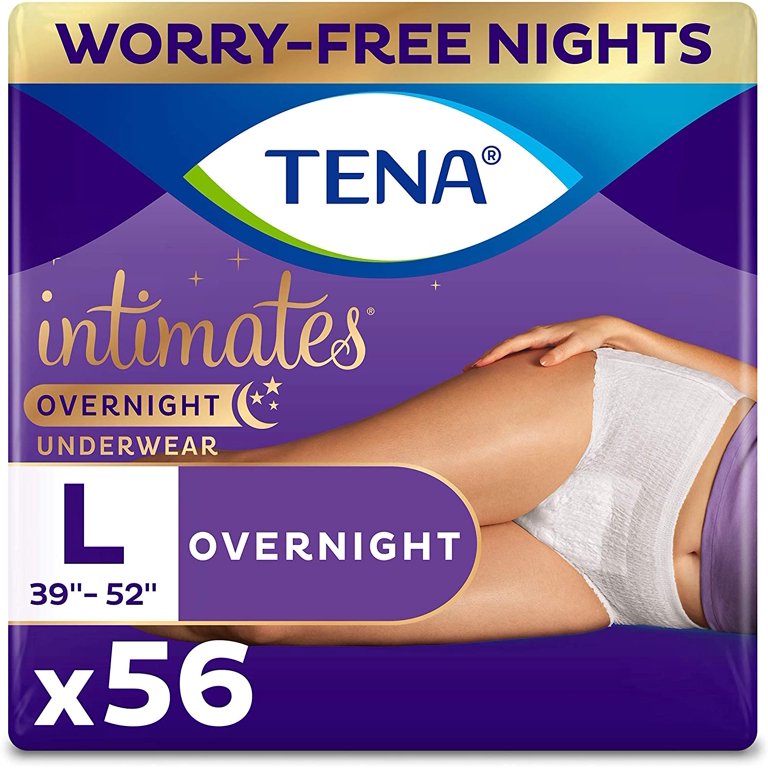 Tena Intimates Incontinence Overnight Underwear for Women, Size Large, 56  ct 