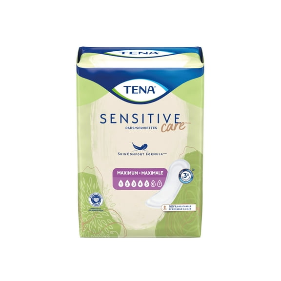 Tena Intimates Maximum Absorbency Incontinence Pads For Women Regular Length, 56 Ea..