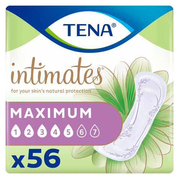 Tena Intimates Maximum Regular Pad, 56 Count ( 2 Packs of 56 counts - 112 counts total)