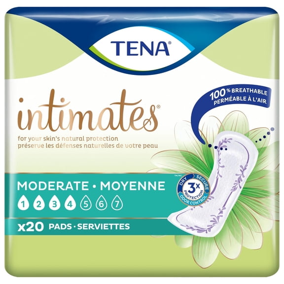 Tena Intimates Moderate Regular Incontinence Pad For Women, 20 Count