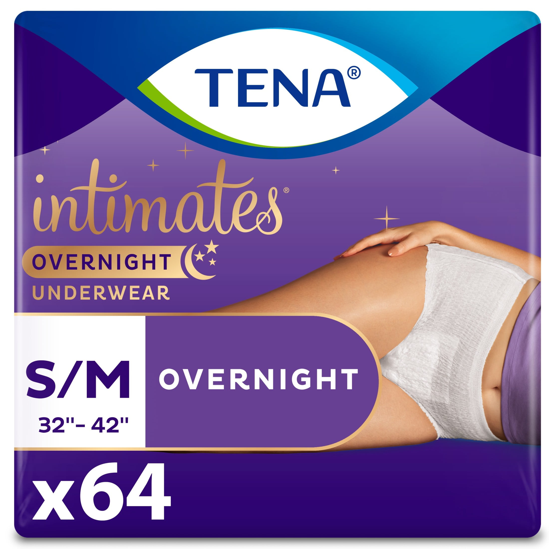 TENA Incontinence Underwear for Women, Overnight Absorbency, Intimates –  Small/Medium – 64 Count – UBTRADING