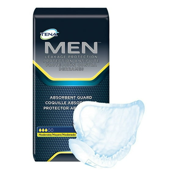 Tena for Men Guards, Case/120 (6 bags of 20), Tena 48 bags Guards for Count Protective Moderate Case120 6 Men of Incontinence 50600 Absorbency Pack 20 By Tena Men