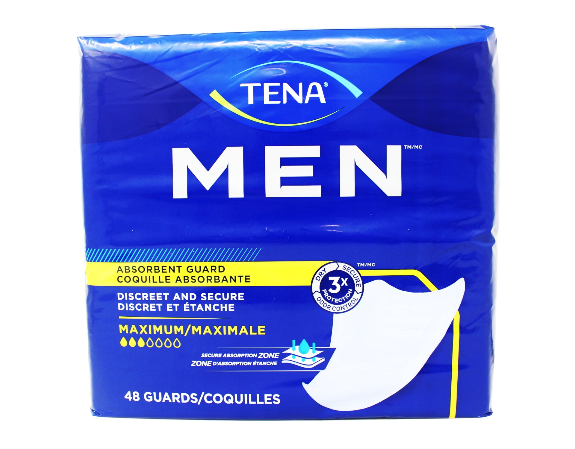 TENA for Men Level 3 Guard for Men, Super Absorbency Incontinence Protector  (4 Pack of 64 Count) : Tena: Health & Household 