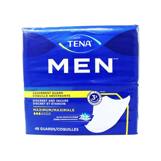 Tena Men Incontinence Protective Guards, Moderate/Level 2 Absorbency, 48 Count