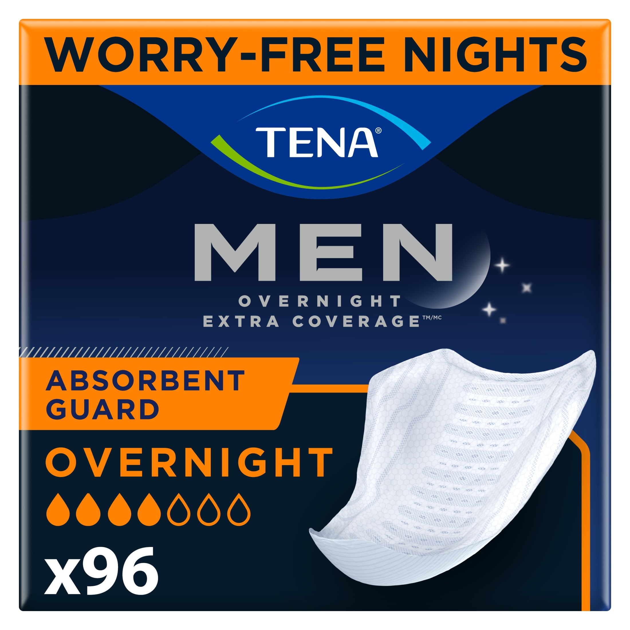 Tena Men Overnight Guards, 96 Ct - image 1 of 8