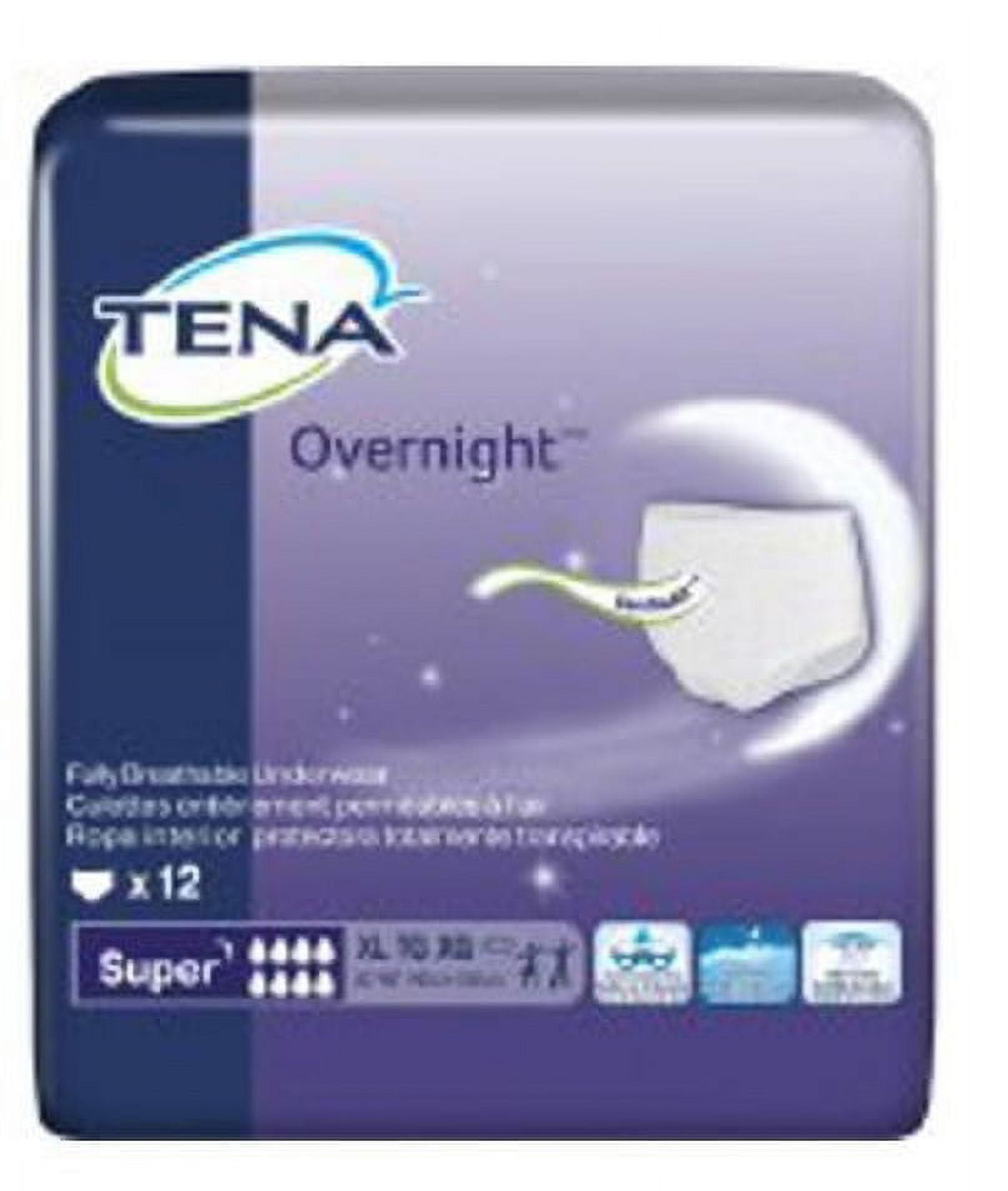 Tena Overnight Super Adult Underwear Pull On X-Large Disposable Heavy Absorbency, 72427 - Pack of 12