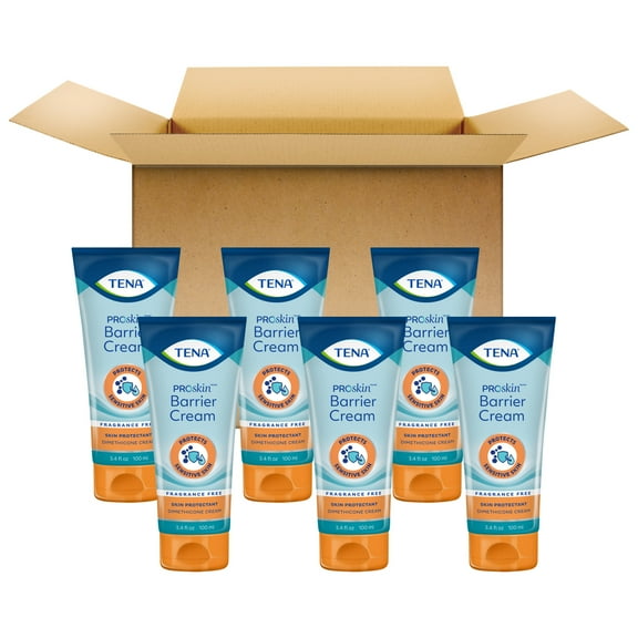 TENA ProSkin Barrier Cream, Fragrance Free, 6 x 3.4 fl. oz