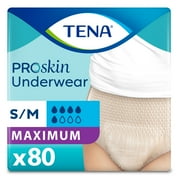 Tena ProSkin Incontinence Underwear for Women, Maximum, S/M, 80 Ct