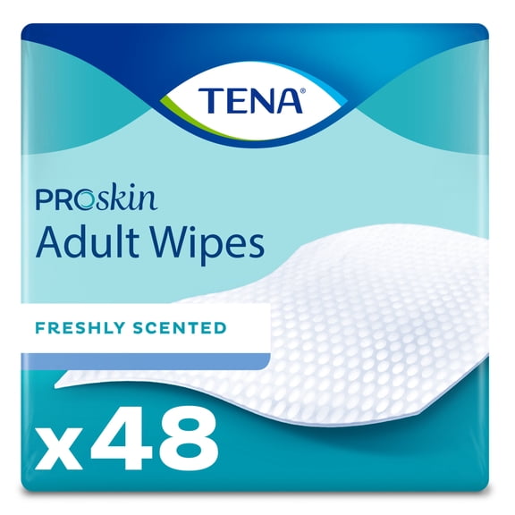 TENA Proskin Adult Wipes for Incontinence, Unisex, 48 ct