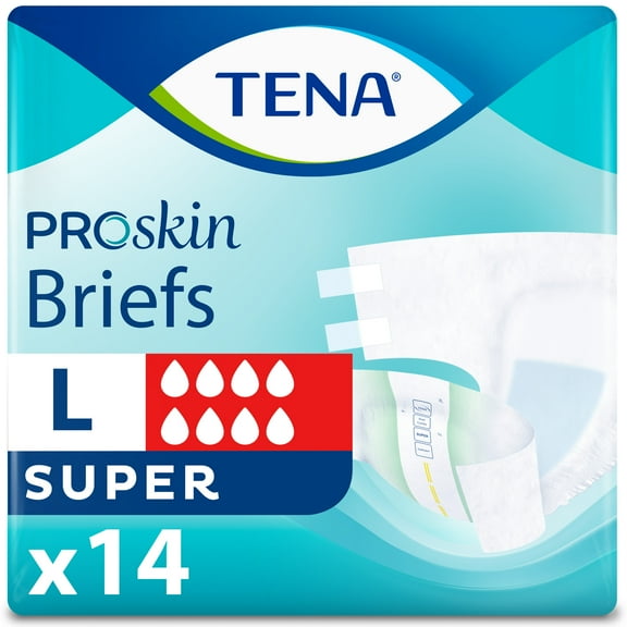 TENA ProSkin Unisex Adult Diapers, Maximum Absorbency, Large, 14 Count