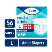 TENA ProSkin Unisex Adult Diapers, Super Absorbency, Large, 56 Count