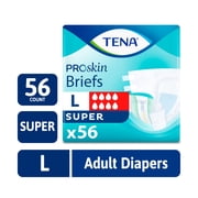 TENA ProSkin Unisex Adult Diapers, Super Absorbency, Large, 56 Count