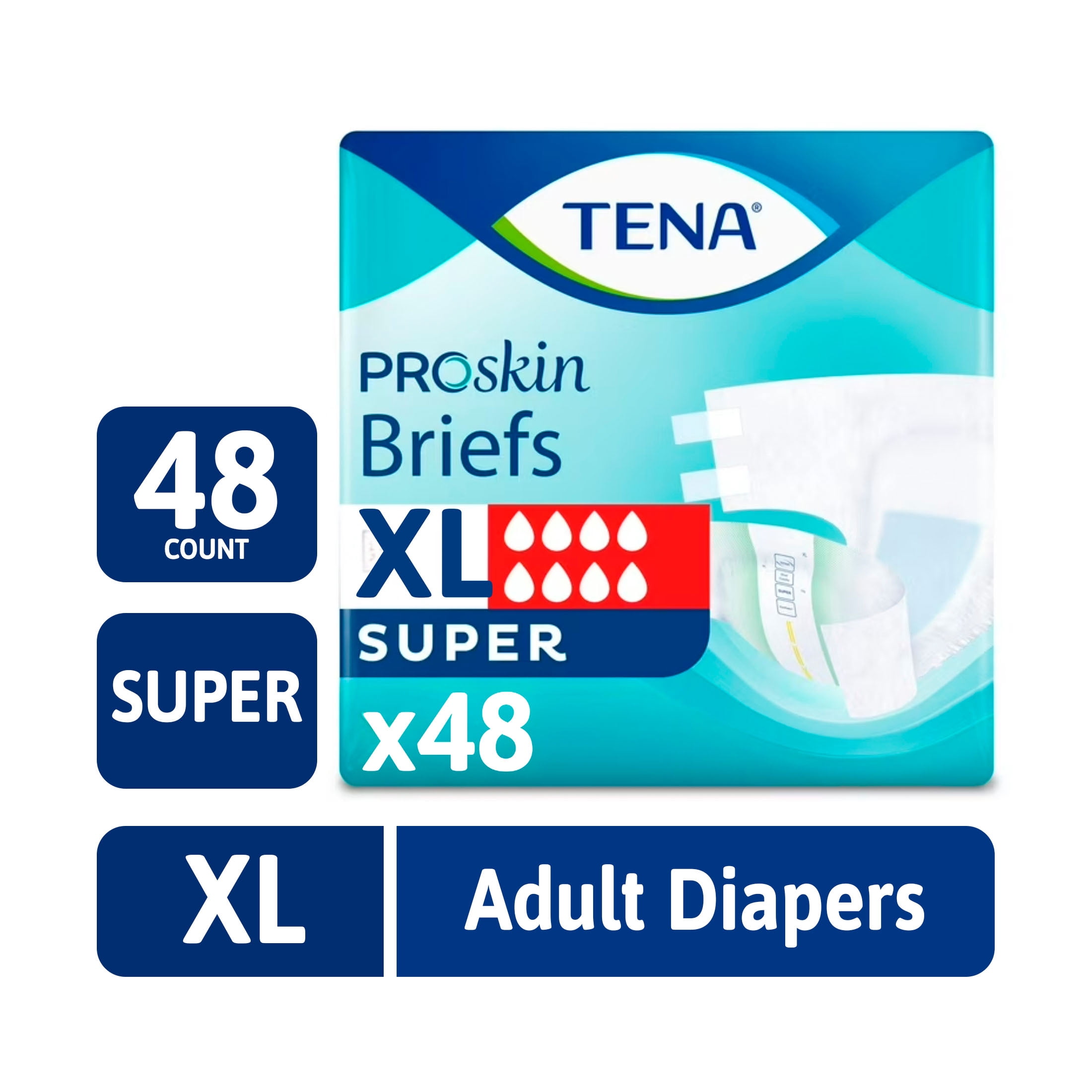 未開梱⭐️TENA PROskin パンツPLUS XL 一箱合計48枚×4箱 TENA, Adult Diapers, Super Absorbency, XL, 48 ct, Breathable