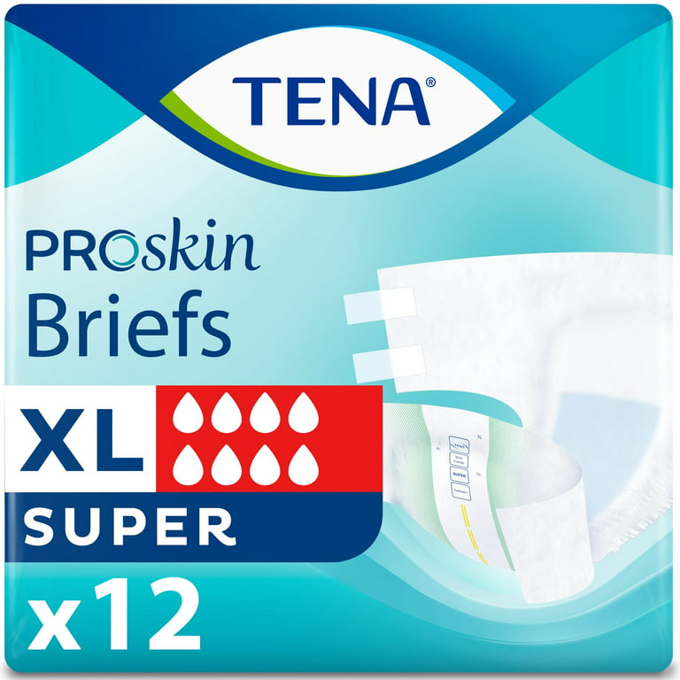 Tena ProSkin Unisex Incontinence Adult Diapers, Maximum Absorbency, XLarge,  12 Count 