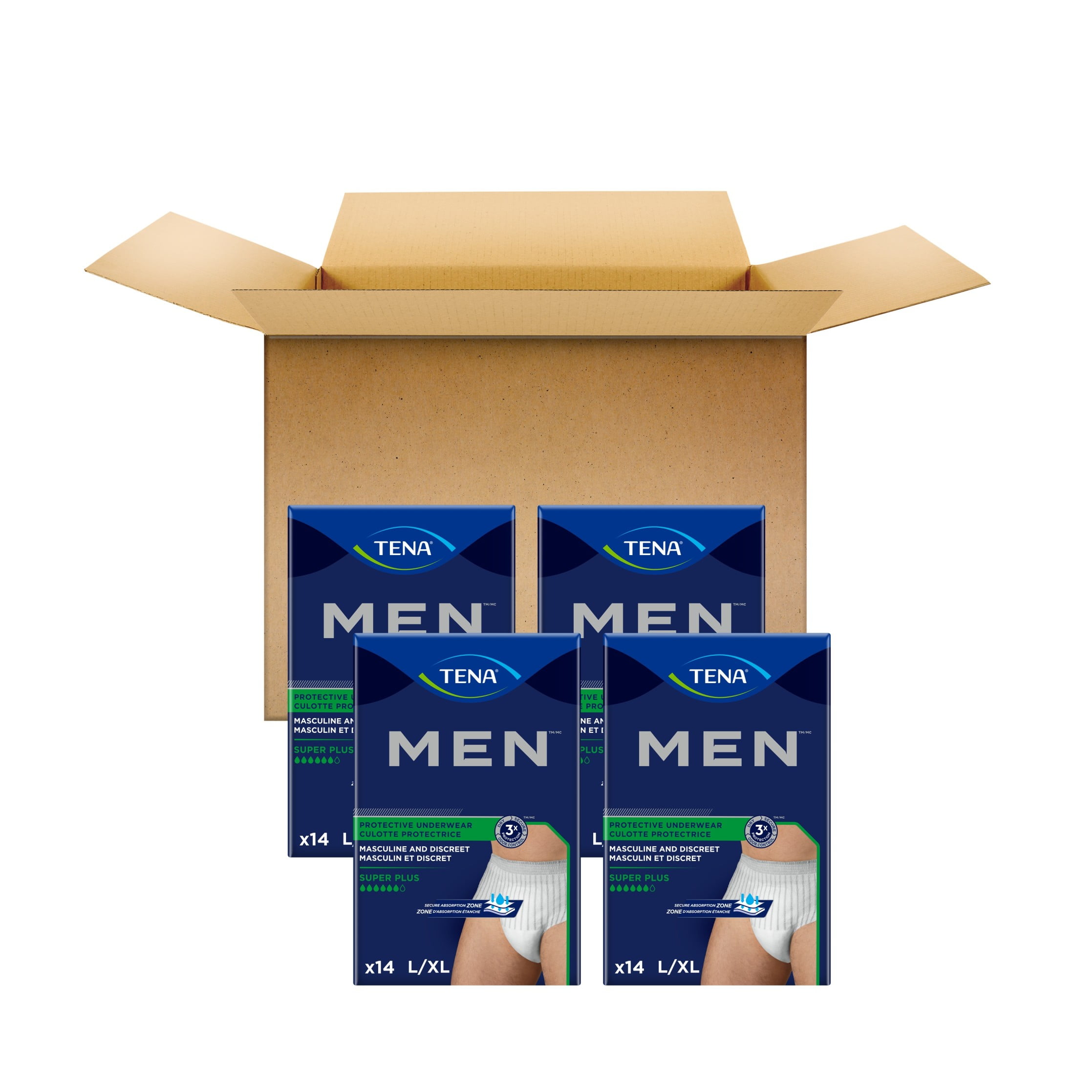 Tena Protective Incontinence Underwear for Men, Super Plus, XL, 56