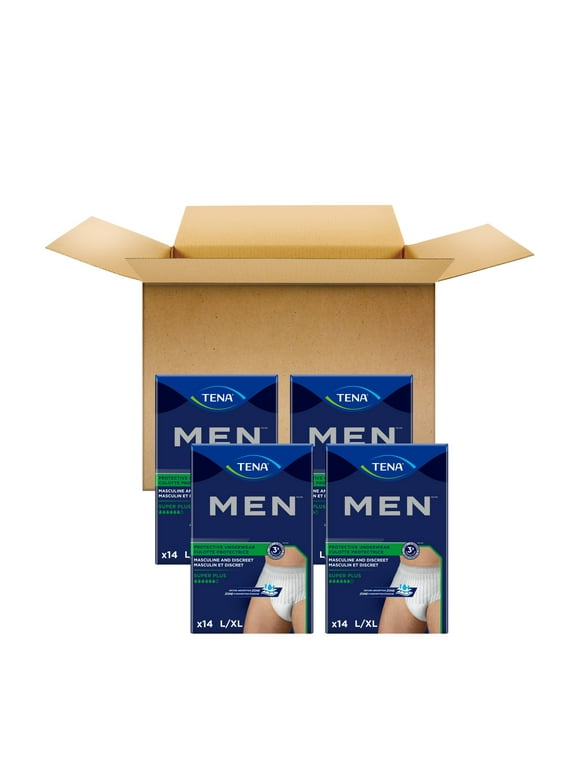 Tena Protective Incontinence Underwear for Men, Super Plus, XL, 56 Ct