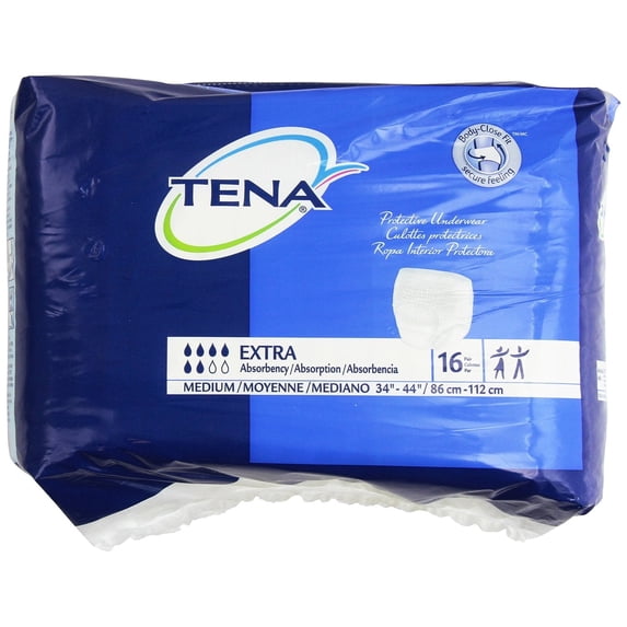 Tena Incontinence Protective Underwear, Size Medium, Extra Absorbency (16 Count)