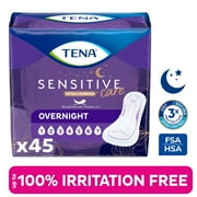 Tena Sensitive Care Extra Coverage Overnight Incontinence Pads for Women, 45 Count