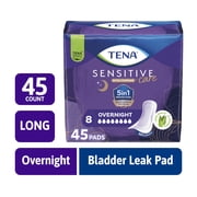 TENA Sensitive Care Extra Coverage Overnight Incontinence Pads, 45 Count