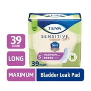 Tena Sensitive Care Maximum Absorbency Long Incontinence Pads for Women, 39 Count
