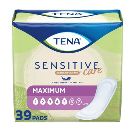Tena Sensitive Care Maximum Absorbency Long Pad, 39 Count
