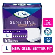 Tena Sensitive Care Overnight Incontinence Underwear for Women Large, 64 Count (New Sizing)