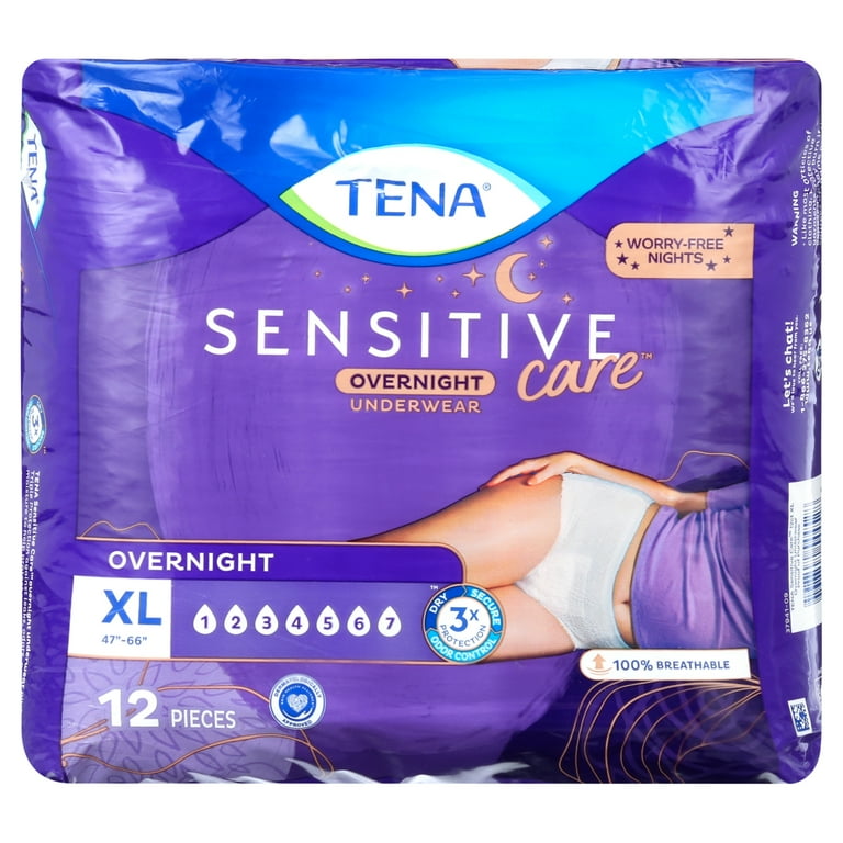 TENA Sensitive Care Overnight Incontinence Underwear for Women