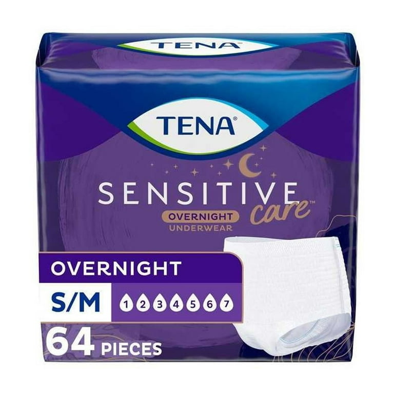 TENA Sensitive Care Overnight Incontinence Underwear for Women, S