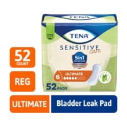 TENA Sensitive Care Ultimate Incontinence Pads for Women, Regular, 52 ct