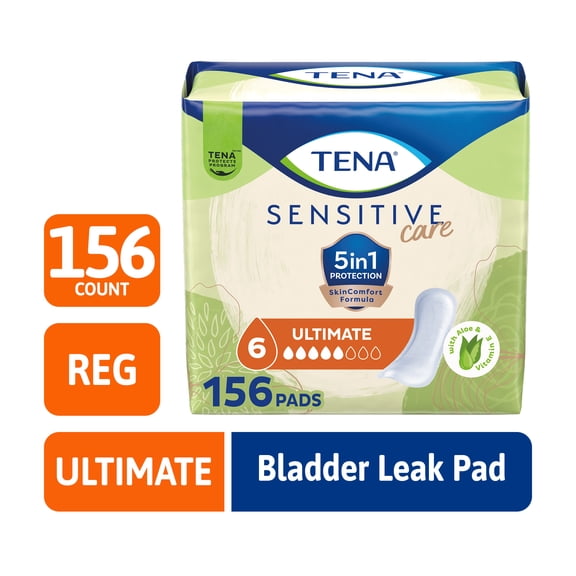 Tena Sensitive Care Ultimate Absorbency Incontinence Pads for Women, 156 Count