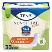 TENA Sensitive Care Ultimate Incontinence Pads for Women, Regular, 33 ct